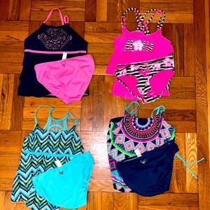 Set of 4 Justice Tankinis - Like New Size 12